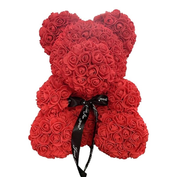 25cm/40cm Teddy Rose Bear Alla hjärtans presenter Kvinnor Konstgjorda Blomster Rose Of Bear Juldekoration för hemmet Red 25cm