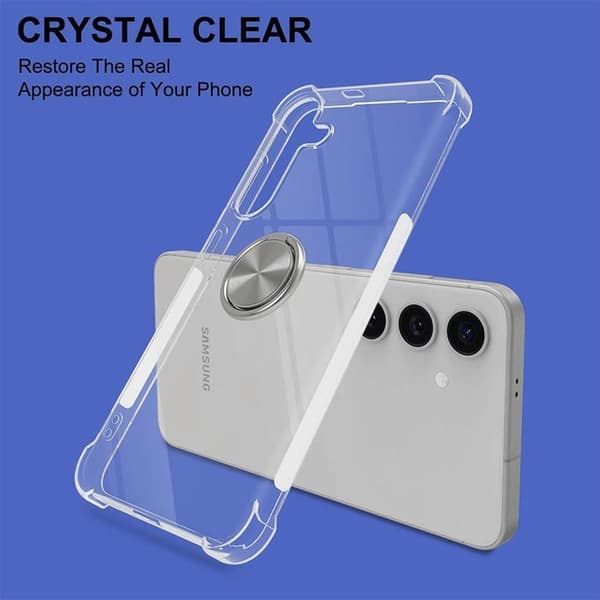 [LCS]Silicone Case - BOOLING - for Samsung Galaxy S26 Plus - Shockproof Slim Transparent with Stand Svart, klar