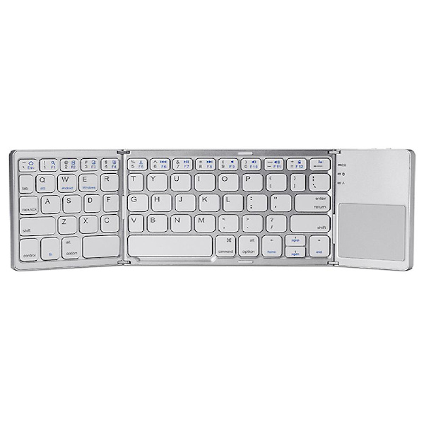 Vikbart Trådlöst Tangentbord, Portabelt Mini Bluetooth-Tangentbord För Laptop, Surfplatta, Smartphone White