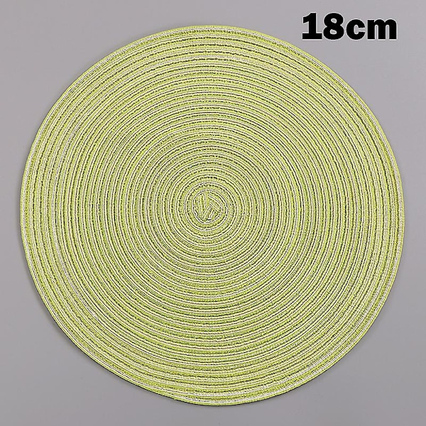 Pyöreä puuvillainen lasinalunen, lämmönkestävä ruokapöydän lautanen, matto kotitalouskäyttöön, suojaa pöytää palamiselta Green 18cm