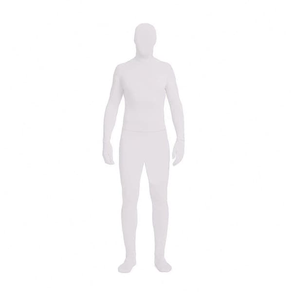 [LCS] Voksen Morph Kostume til Mænd og Kvinder, Spandex Bodysuit Skin Jumpsuit White 160CM