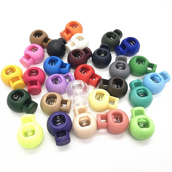 10 stk. Fjærlås for snorer Plast Doble Hull Snor Ender Feste Oval Toggle