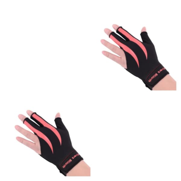 [LCS]1/2/3 Venstrehånds Snooker Billardhandske Gave Lavet af Elastisk Pink Sort 2PCS Pink Black