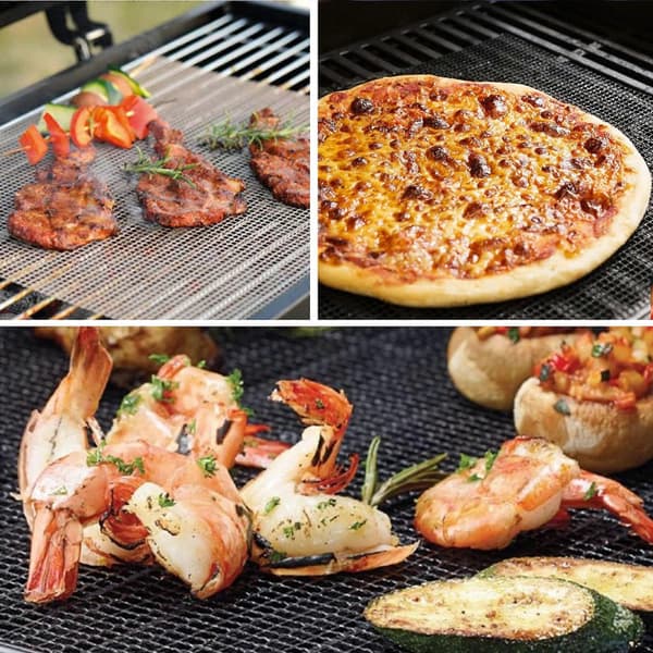[LCS] Teflon Grillmatte, 4 stk. Non-Stick BBQ Grillnett Teflon Grillplater for Grilling og Baking 36x42cm