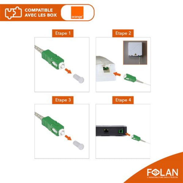 Kuituoptinen kaapeli Livebox Orange 15m - Optinen Patch-johto