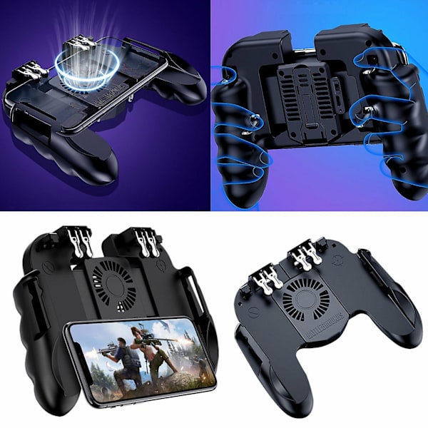 Kuuden sormen matkapuhelinpeliohjain Joystick-jäähdytystuuletin Gamepad, yhteensopiva Pubg:n kanssa