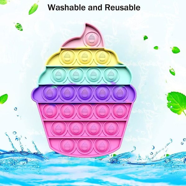 Stressreliever Silikon Bubble Popper Soft Squeeze Toys - Icecream Rainbow