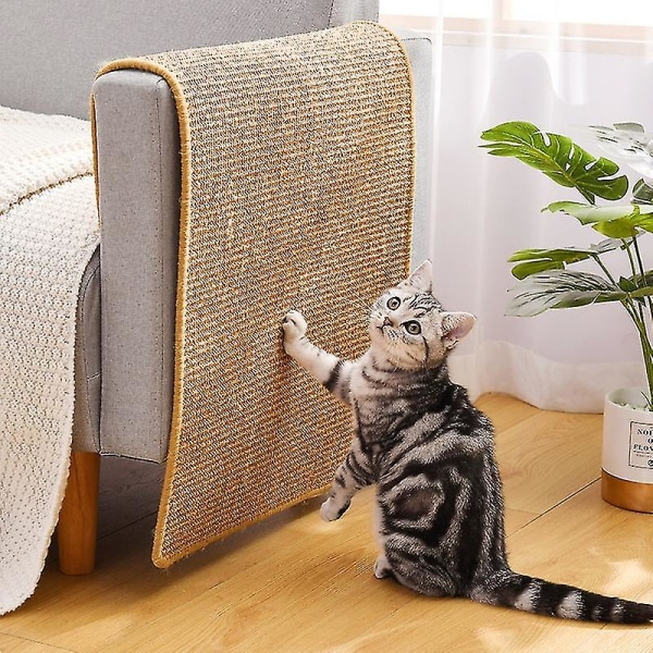 Cat Scratcher Sisal Matta Board Cat Scratch För vässa naglar Skrapa Katter Träd Kattleksaker Stol Bord Soffmattor XL 60*90cm