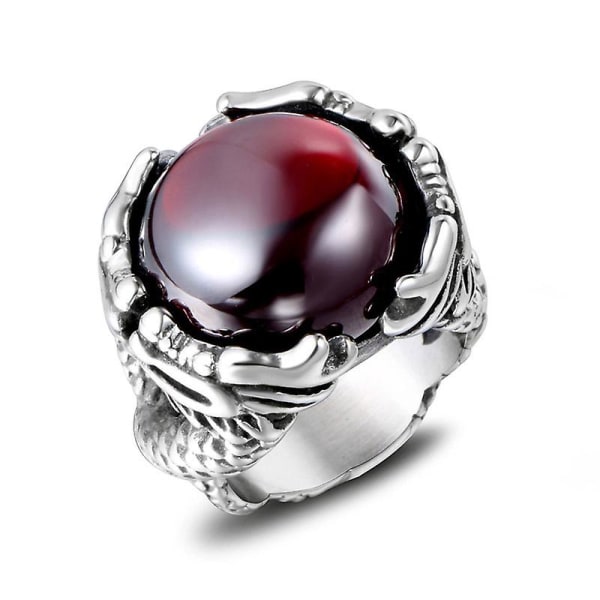 Creative Ring Mode Dominerande Svart Röd Ädelsten Ringar Titan RED 11