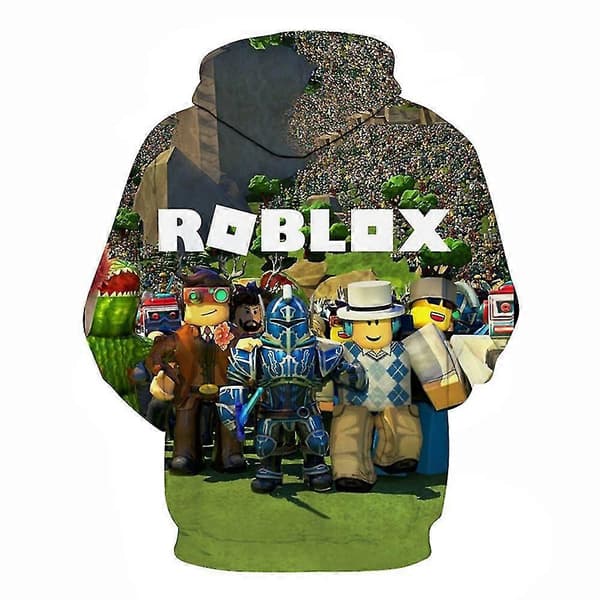 [LCS] Barn Gutter Jenter Roblox Grafisk Trykk Hettegensere Genser Sport Sweatshirt Hettegenser Topper Pullover B 8-9 Years