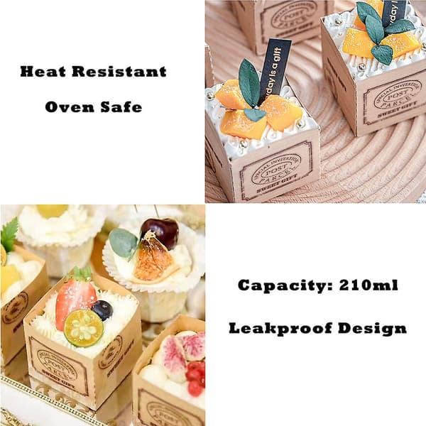 [LCS]100 stk. Kraftpapir Muffinsbageforme, Papir Cupcake-indpakning, El