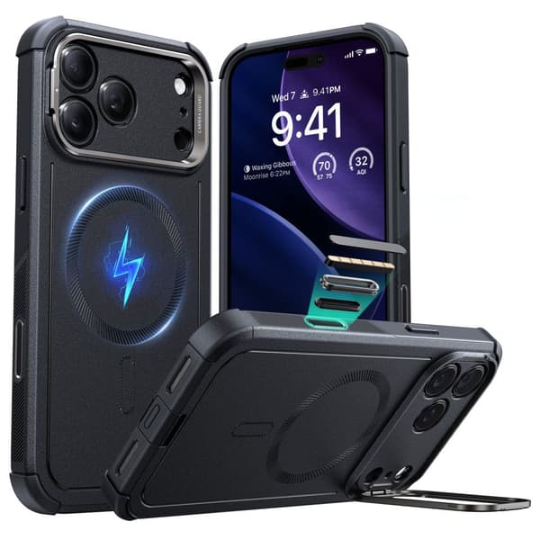 [LCS]ESR iPhone 17 Pro Max Cover MagSafe Cyber Kickstand Sort 100