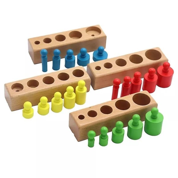 Kids Montessori Cylinder Socket Pussel Leksak Baby Development Practice |Matteleksaker