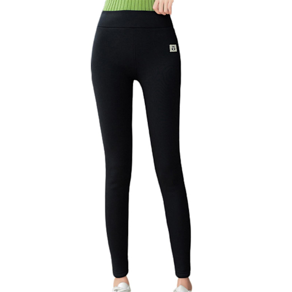 Leggingsit Korkeavyötäröiset Talvi Lämpimät Mukavat Täyspitkät Slim Leggingsit Naisille Tytöille Uudet Black 6XL