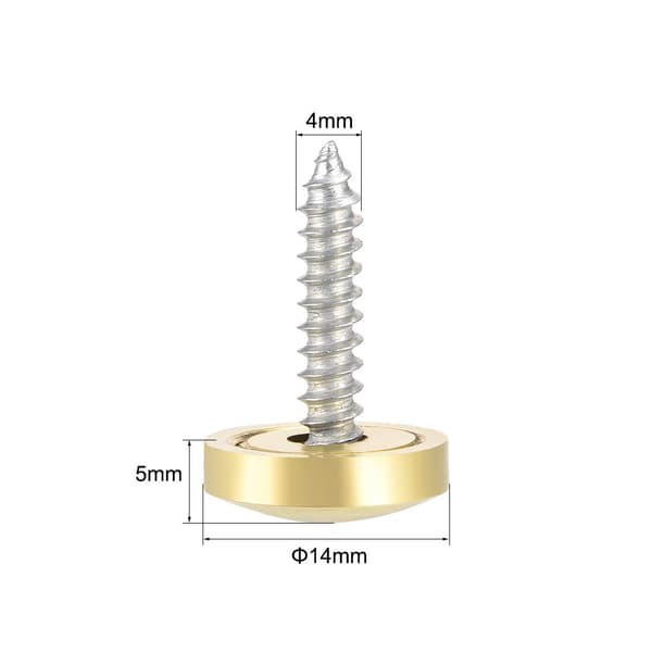 [LCS] Speilskruer Dekorative Hetter Deksel Spiker Gull 14mm 4stk