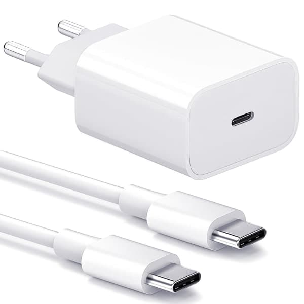 [LCS]Oplader - Hurtigoplader 20W USB-C - Adapter + Kabel 2m Hvid 2-pak 2-Pack USB-C