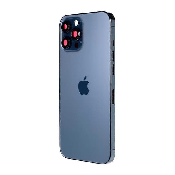 [LCS]Til iPhone 12 Pro Max Bagbatterihus Dæksel+Midterpladeramme+Sideknapper, EU-version Multicolor Pacific Blue