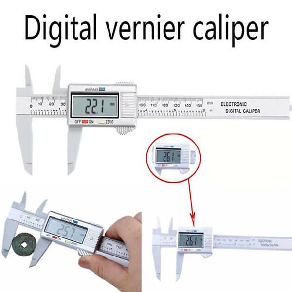 [LCS] 6' 150mm LCD Digital skyvelære mikrometer måleverktøy linjal Silver