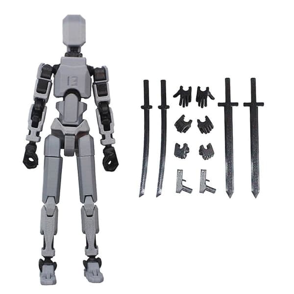 [LCS]T13 Actionfigur, Titan 13 Actionfigur, Robot Actionfigur, 3D-printet Actionfigur NY Sort Grå