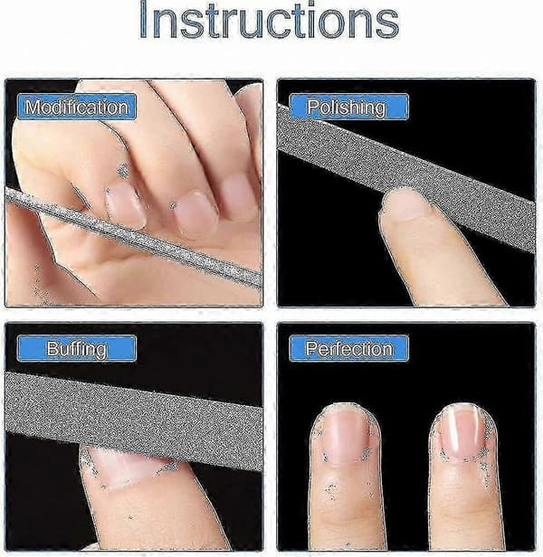 6-pak dobbeltsidede metalneglefile til manicure og pedicure