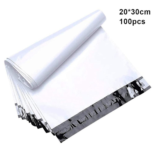 100/200 st Kuvert Postpåsar Fraktpåsar Med Självhäftande Rem Mailers Väskor White 100pcs Size - 8*12inch