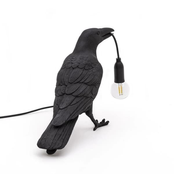 [LCS] Musta Linnun Seinävalaisin - Moderni Luova Seinävalaisin Edison-valolla musta black