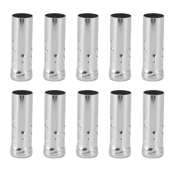 10 stk. E14 metalrør til stearinlysholder lampefod belysningstilbehør 25x80mm krom