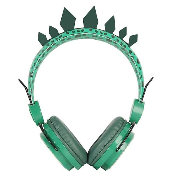 Söta dinosaurier med kabelanslutna hörlurar barn musik stereoheadset 3,5 mm hörlurar för lärande spel Mobiltelefon hörlurar
