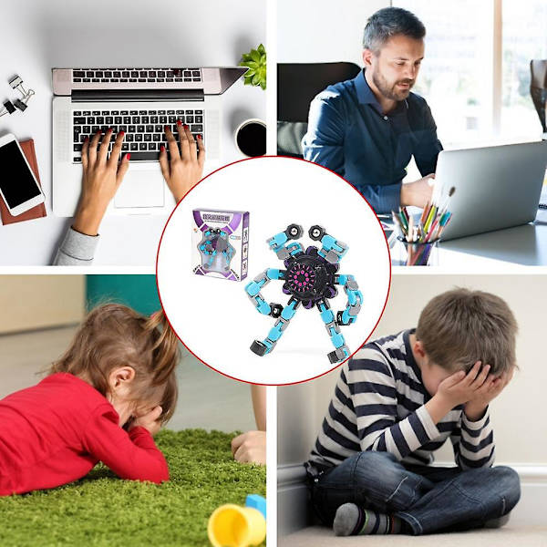 Vriden och Deformerad Robot Rolig Fidget Spinner Sensorisk Leksak Red