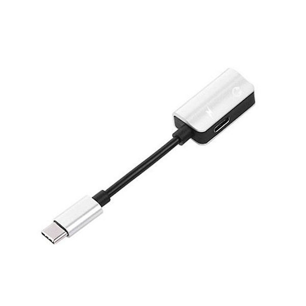 Usb-c Type-c - 3,5 mm:n kuulokeliitäntä Aux -äänijakaja Lataussovitinkaapeli Silver