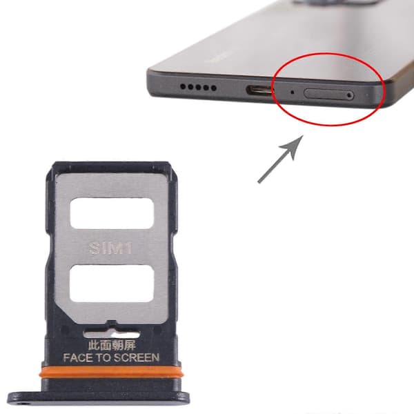 [LCS]För Xiaomi Redmi Note 12 Pro 5G SIM-kortsfack + SIM-kortsfack Black