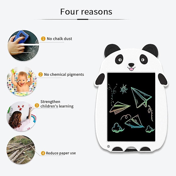LCD-kirjoitustaulu, 8,5 tuuman piirustustaulu lasten taulut piirustelulauta Black And White Panda