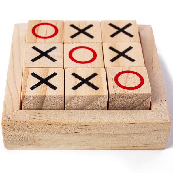 Leksaker Mini Noughts & Crosses - Träspel 3*3cm Liten leksak för pojkar och flickor