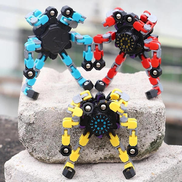 Vriden och Deformerad Robot Rolig Fidget Spinner Sensorisk Leksak Yellow