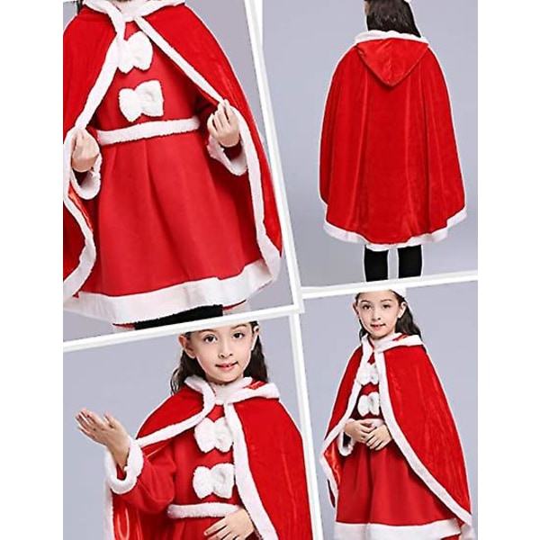 Princess Hooded Cape Cloaks kostym red 140cm