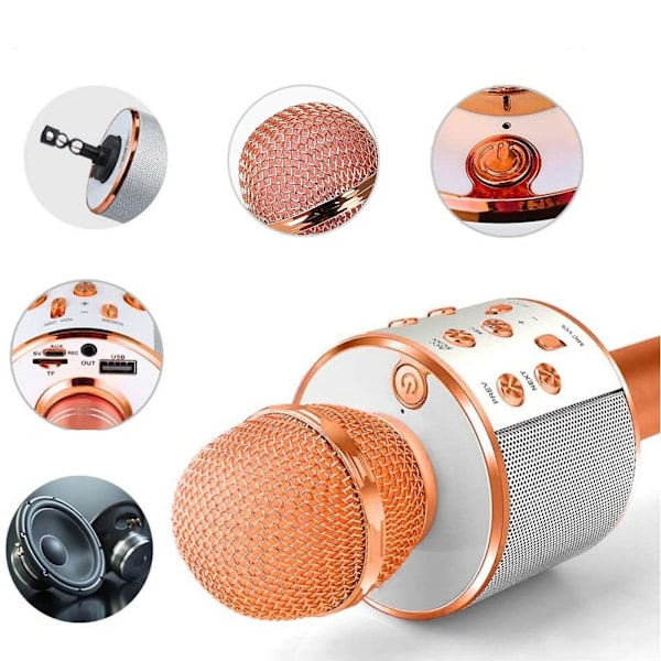 Trådlös Bluetooth Karaoke Mikrofon Högtalare Handhållen Ktv Spelare Mic Hemmafest