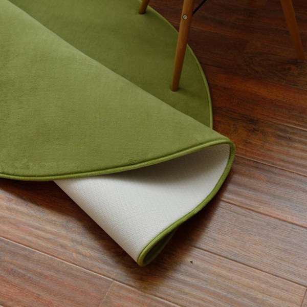 Pyöreä matto, korallifleecemateriaalia, liukumaton, sopii makuuhuoneeseen ja olohuoneeseen green 50cm