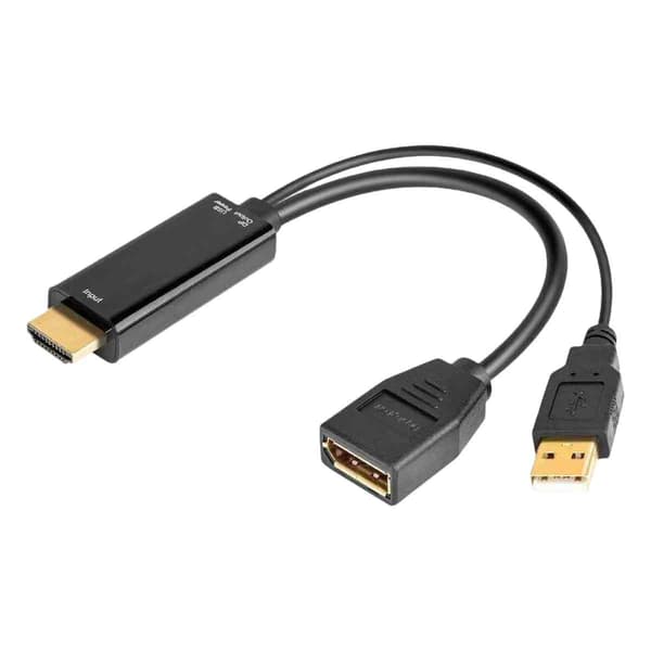 [LCS]HDMI to DisplayPort Adapter, Active Adapter with USB-Powered Support for 4K Resolution, Ultra HD Compatible with PC Laptop Xbox One PS4 PS5, Driver