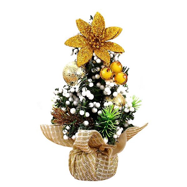 2 stk. Bordplade Juletræ 20 cm Mini Kunstigt Juletræ glod