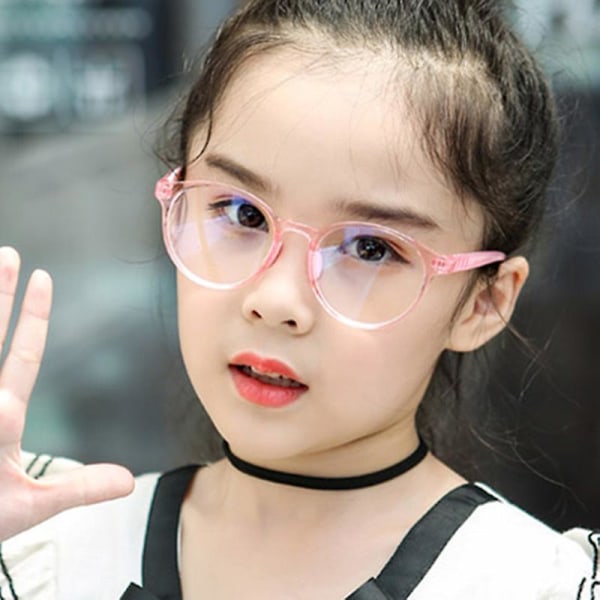 Anti-strålningsglasögon för barn Anti-blått ljus rund ram barnglasögon Black