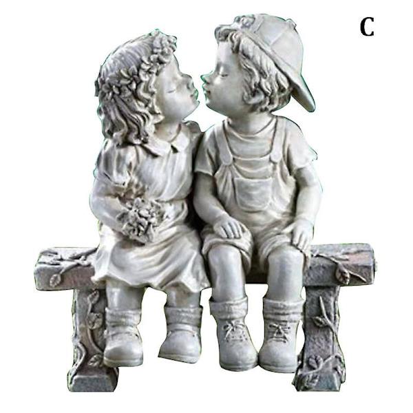 Harpiks Ornamenter Have Dekoration Have Skulpturer Som Havearbejde Håndværk Mænd Og Kvinder Kys Sød C