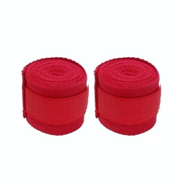 2 st Bomullsboxningsbandage Stöd Längd 2,5 m Bredd 5 cm För Karate Mma Wushu Sanda Fight Träning Handleddsremmar Handskar Wrap Red