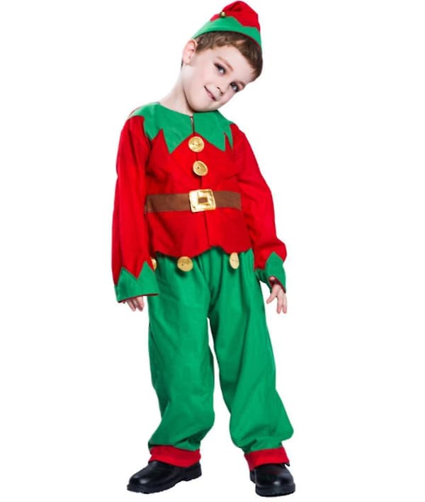 [LCS]Julklänning Förälder-barn Grön Juldräkt Boy M