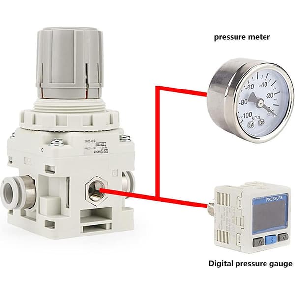 DC12V‑24V 0‑101kPa RC 1/8in Lufttryksreguleringsventil Pneumatisk Vakuum Digital Controller Switch