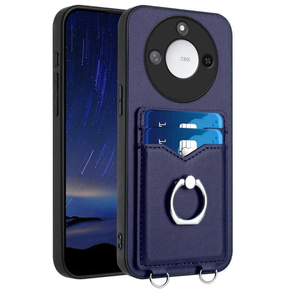[LCS]R20 Ring kortholder telefondeksel Blue For Honor X60 / X9c Smart
