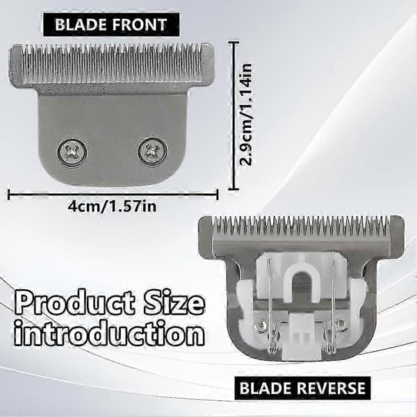 2 STK Erstatning Avtakbart T-blad for T-blader for Trimmermodeller 9864/9864SS/9686/9818A/9854L//98 Silver