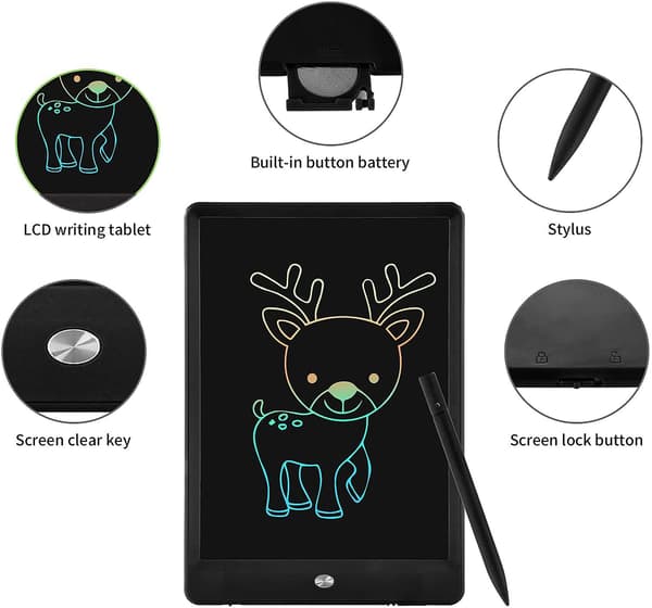 [LCS]Lcd Skriveplade 10 Tommer Farverig Skærm Doodle Tegneplade Black