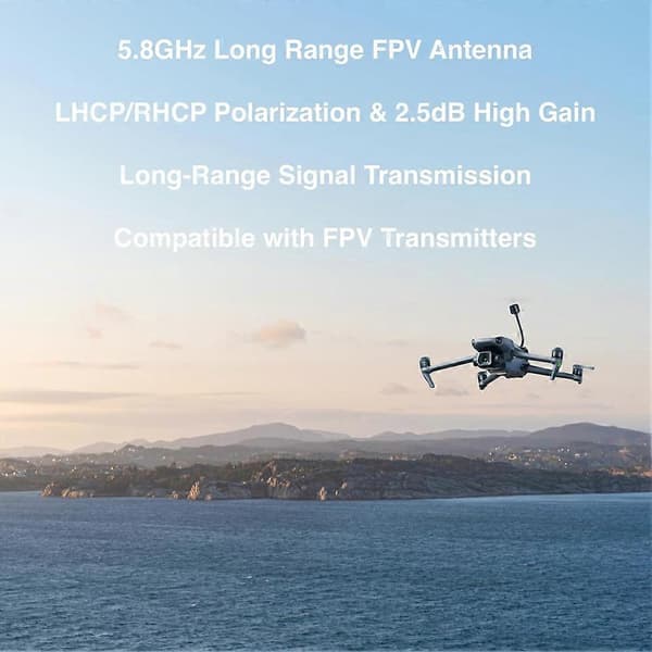 5,8 GHz FPV-antenne, 4DBI LHCP erstatningsantenne Black