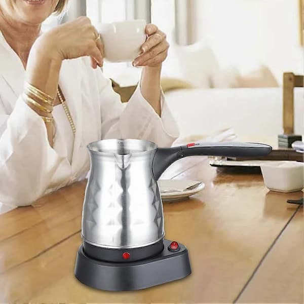 Elektrisk tyrkisk kaffemaskin 500 ml, EU-plugg Silver