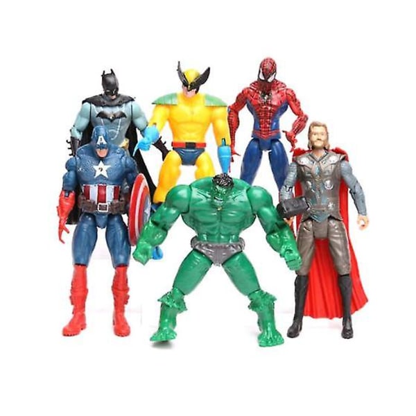 6st/lot Avengers 2 Hulk Spider-man Iron Man Figurleksakskapten